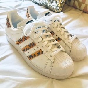 Adidas Superstar Leopard Sneakers, 8.5, BRAND NEW